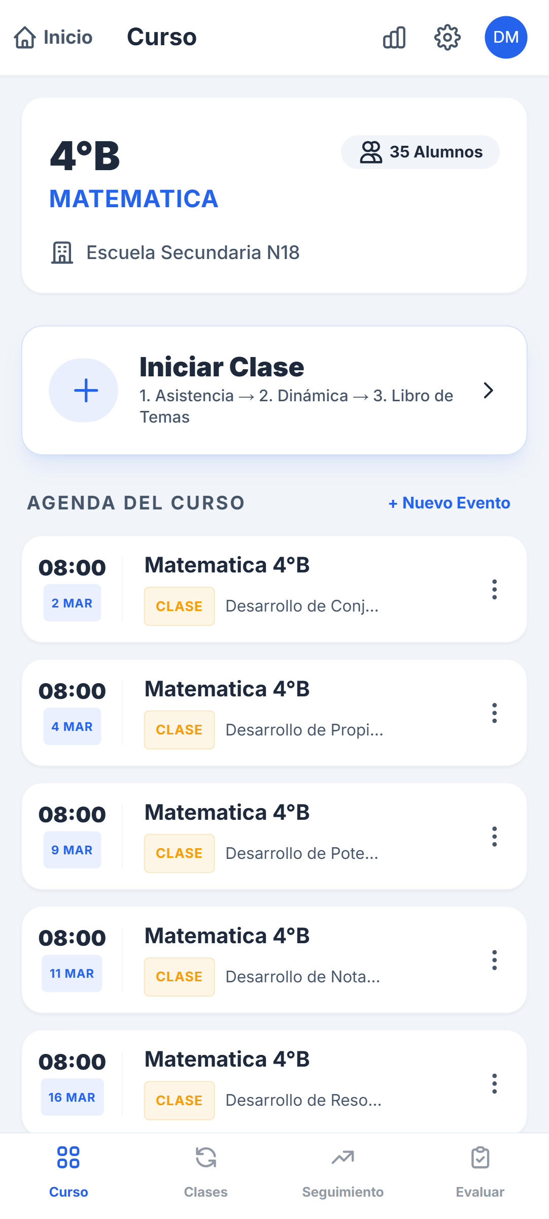 Vista de Curso